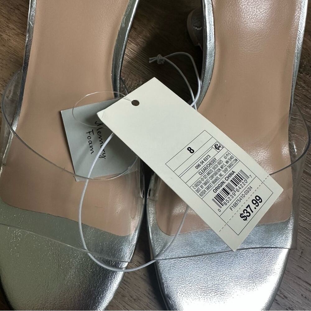 NWT!! A New Day Silver Women's Wedge Shoes, High Heels, Formal, Size‎ 8 - Picture 6 of 14